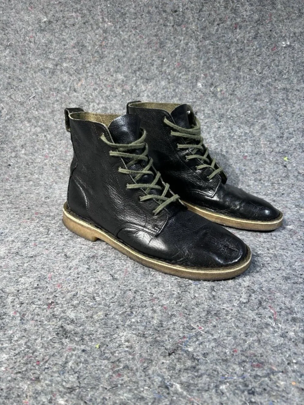 Clarks Originals Desert Mali 2 Boot Black Leather Crepe Sole Men’s Size 10